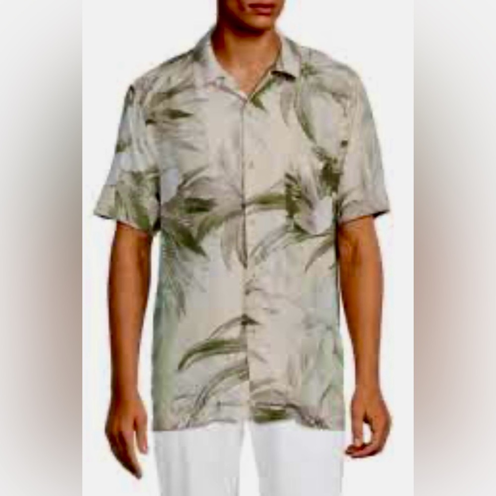 Tommy Bahama Silk Tropical Shirt | Cream | Size Medium